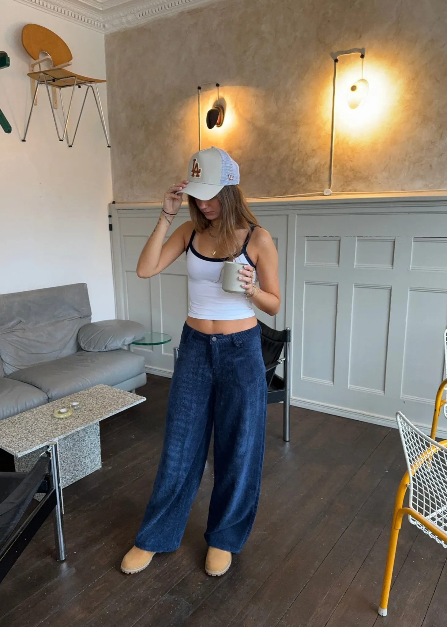 Christina fløjlsbukser - Navy