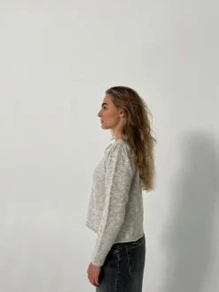 Cilla strikket cardigan - Lysegrå