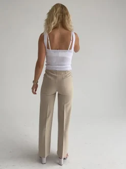 Classic wide bukser - Lys beige