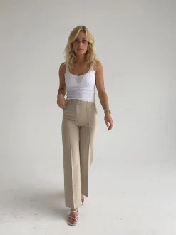 Classic wide bukser - Lys beige