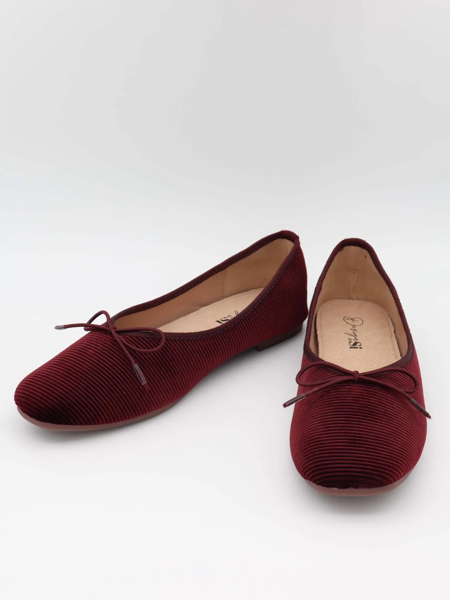 Cossetta ballerina med riller - Bordeaux