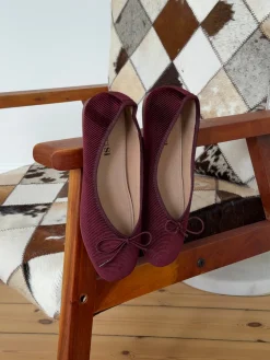 Cossetta ballerina med riller - Bordeaux