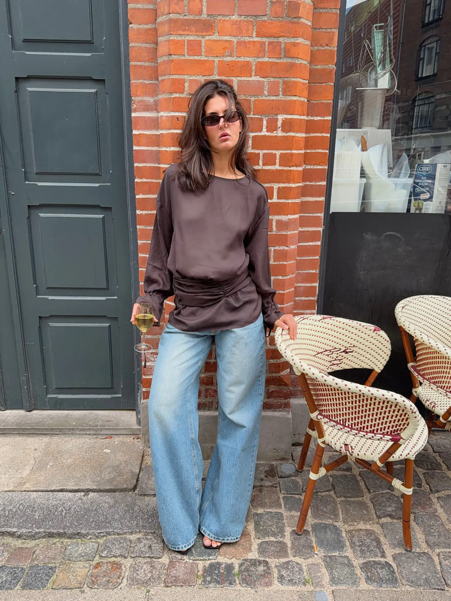 Dalya meshbluse - Brun