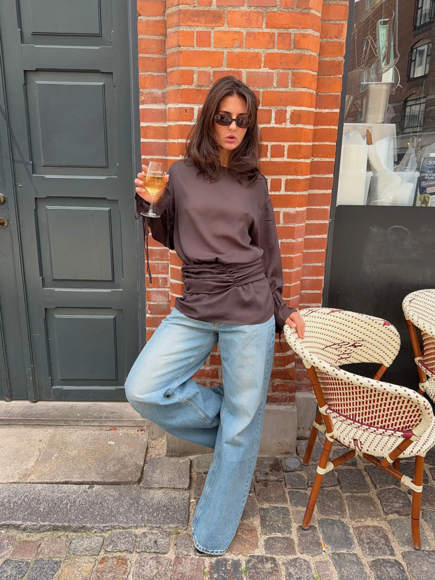 Dalya meshbluse - Brun