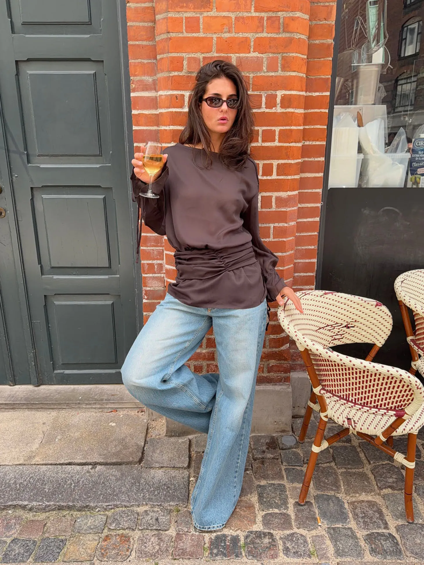Dalya meshbluse - Brun