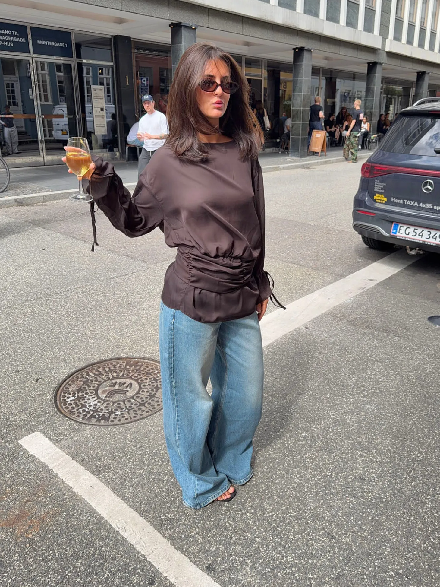 Dalya meshbluse - Brun