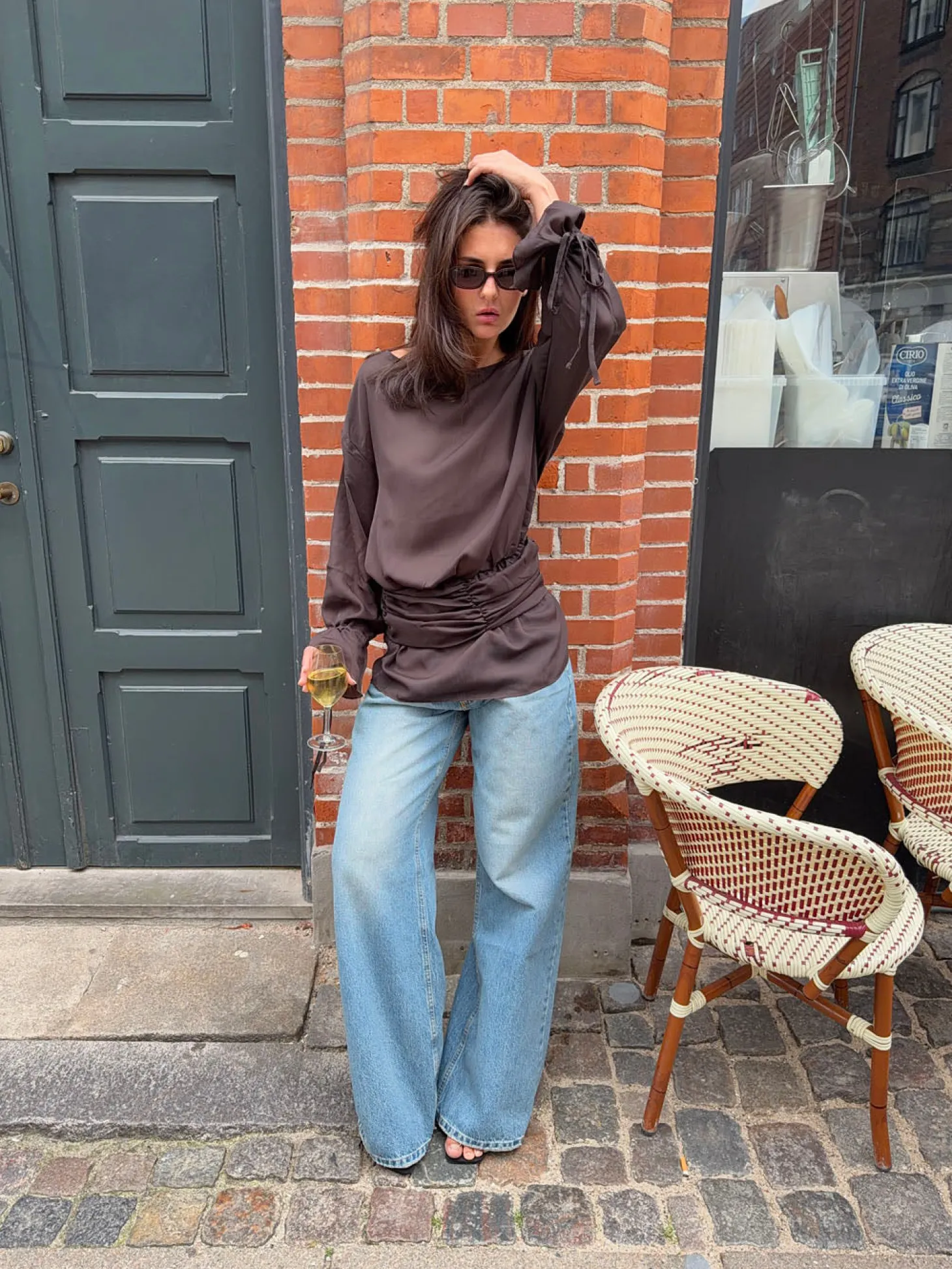 Dalya meshbluse - Brun