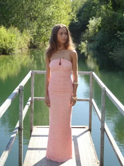 Darcy maxikjole med mønster - Pink