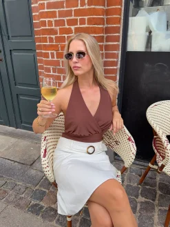 Darina halterneck top - Brun