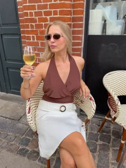 Darina halterneck top - Brun