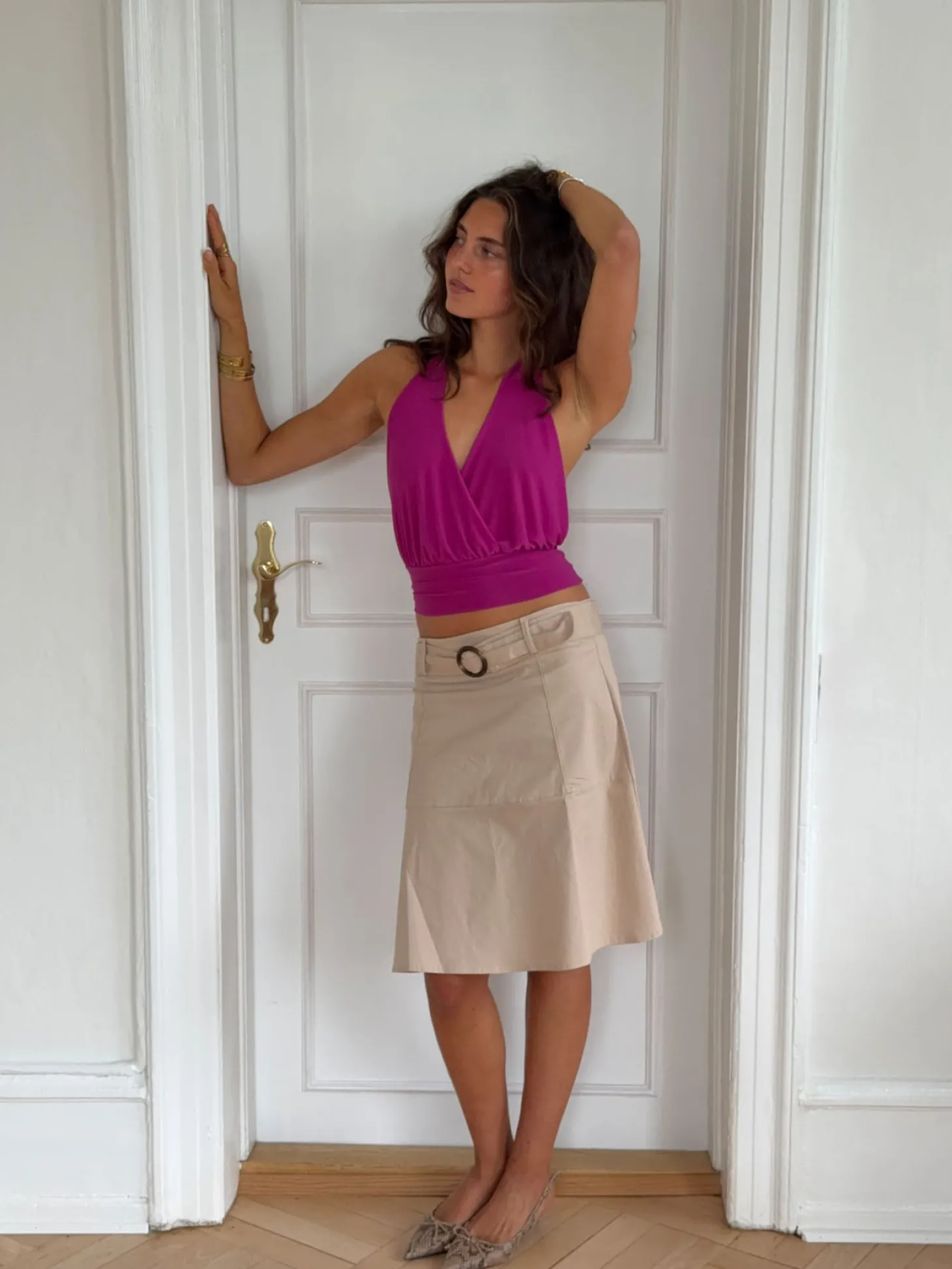 Darina halterneck top - Fuchsia