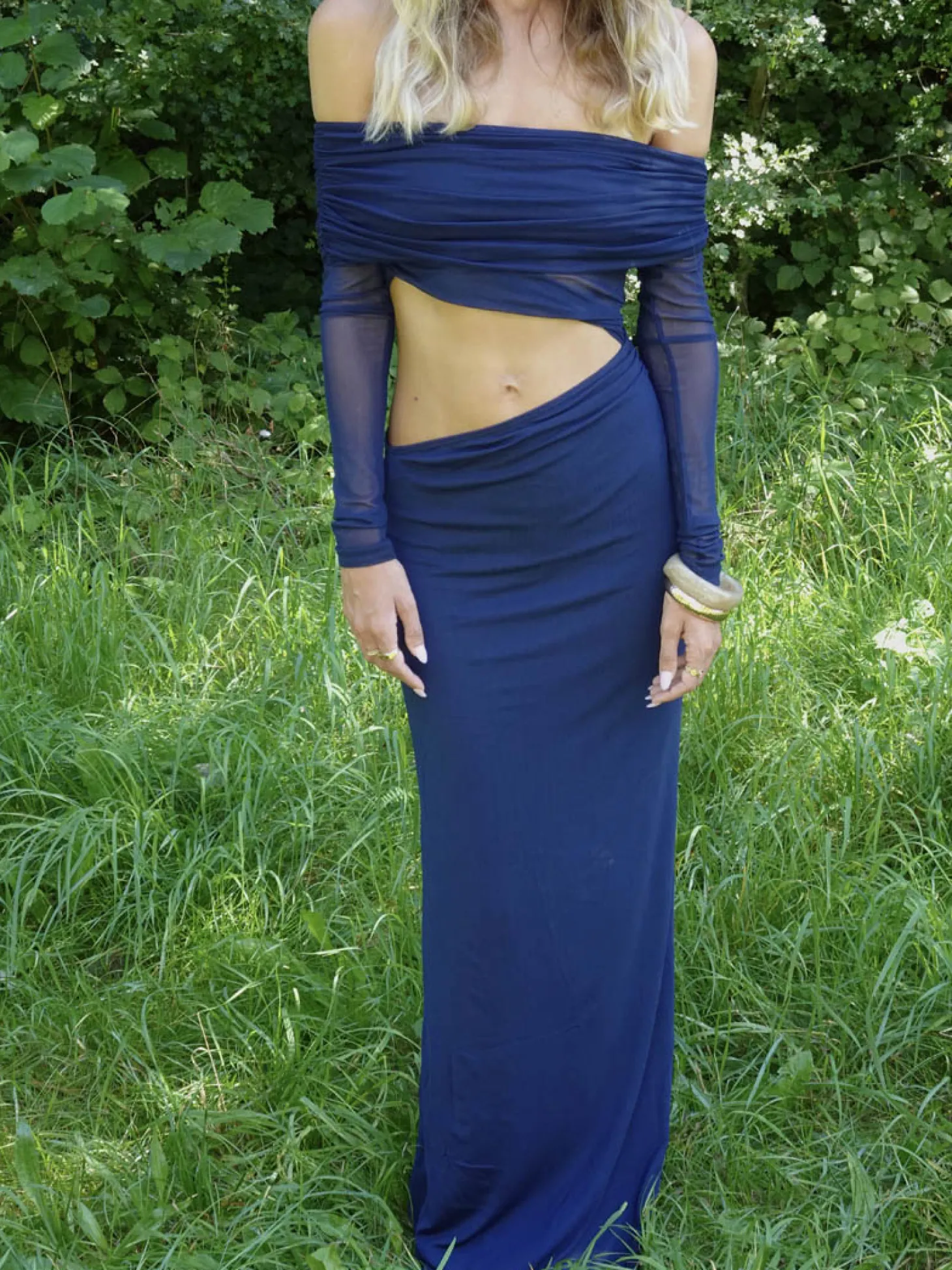 Delora maxikjole - Navy