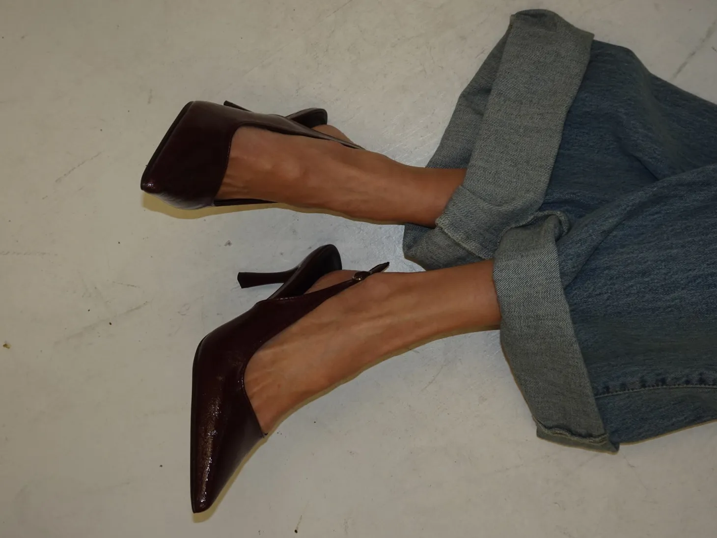 Donnatella slingback hæle - Mørkerød