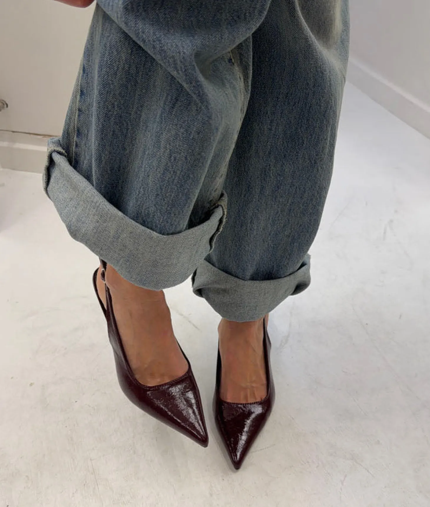 Donnatella slingback hæle - Mørkerød