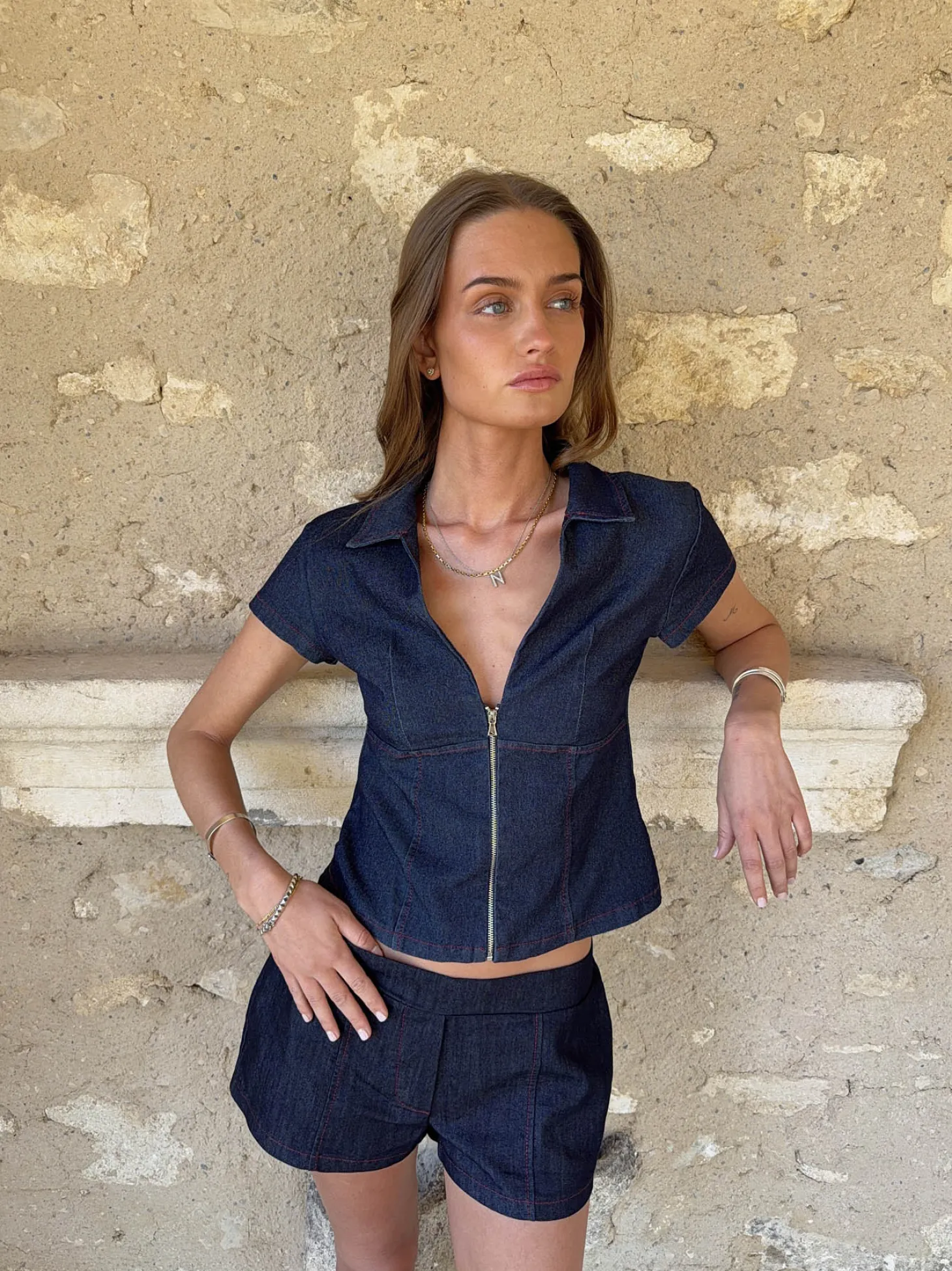 Dorthea denimskjorte - Mørkeblå