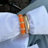 Ebony armbånd med striber - Orange/guld