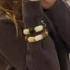Ebony armbånd med striber - Sort/hvid