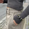 Ebony armbånd med striber - Sort/guld