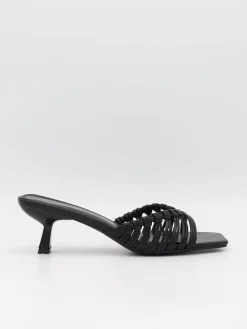 Elba mules med fletdetaljer - Sort
