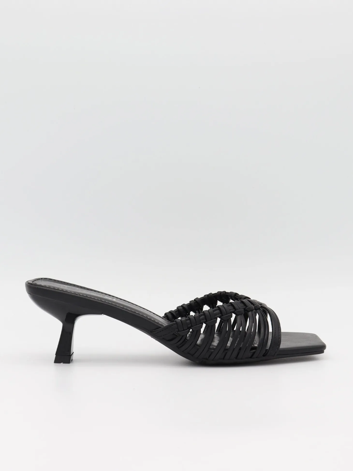 Elba mules med fletdetaljer - Sort