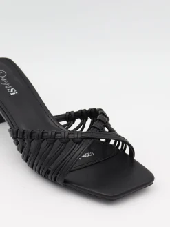 Elba mules med fletdetaljer - Sort