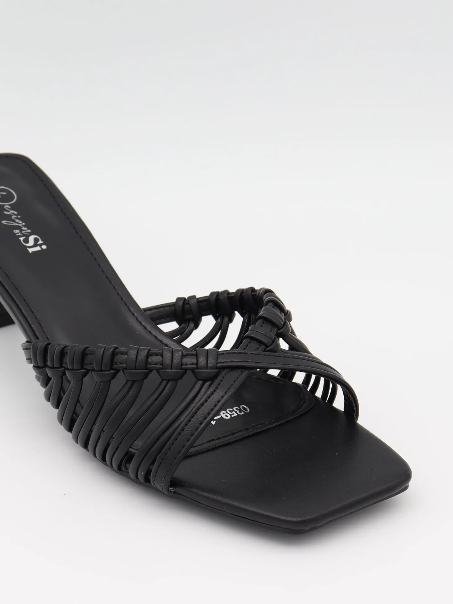 Elba mules med fletdetaljer - Sort