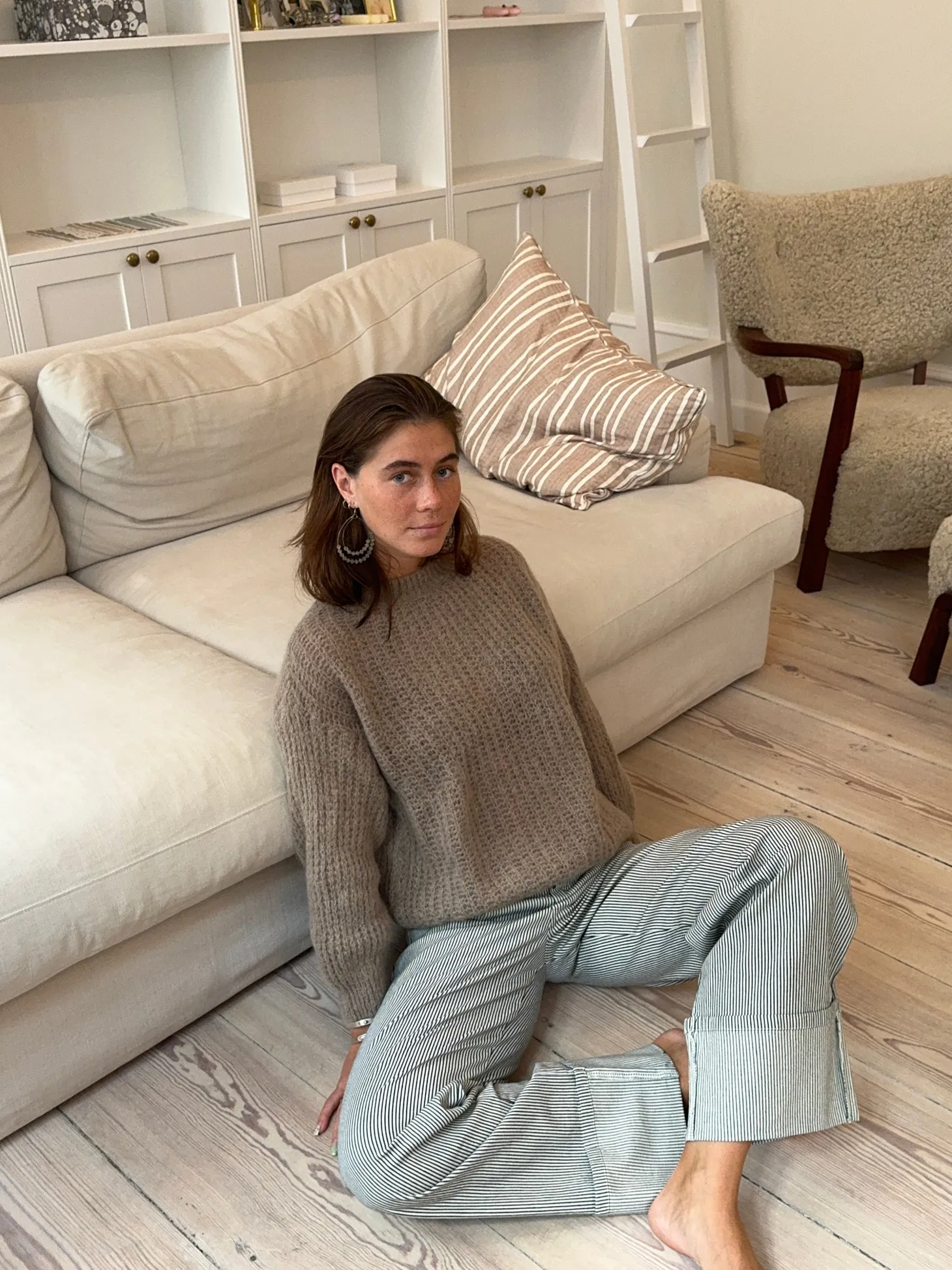 Elina striktrøje - Beige