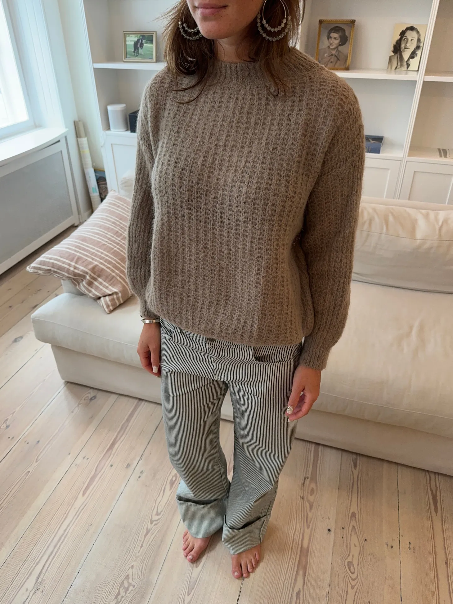Elina striktrøje - Beige