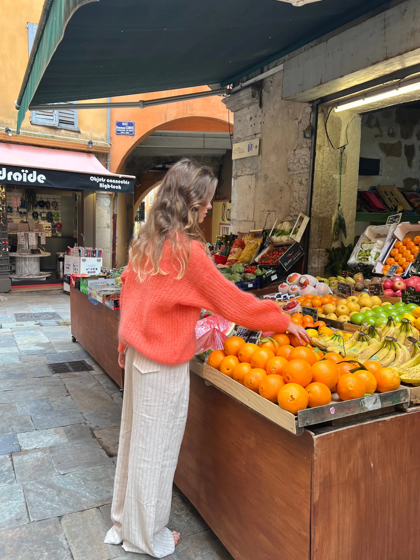 Elina striktrøje - Koral orange