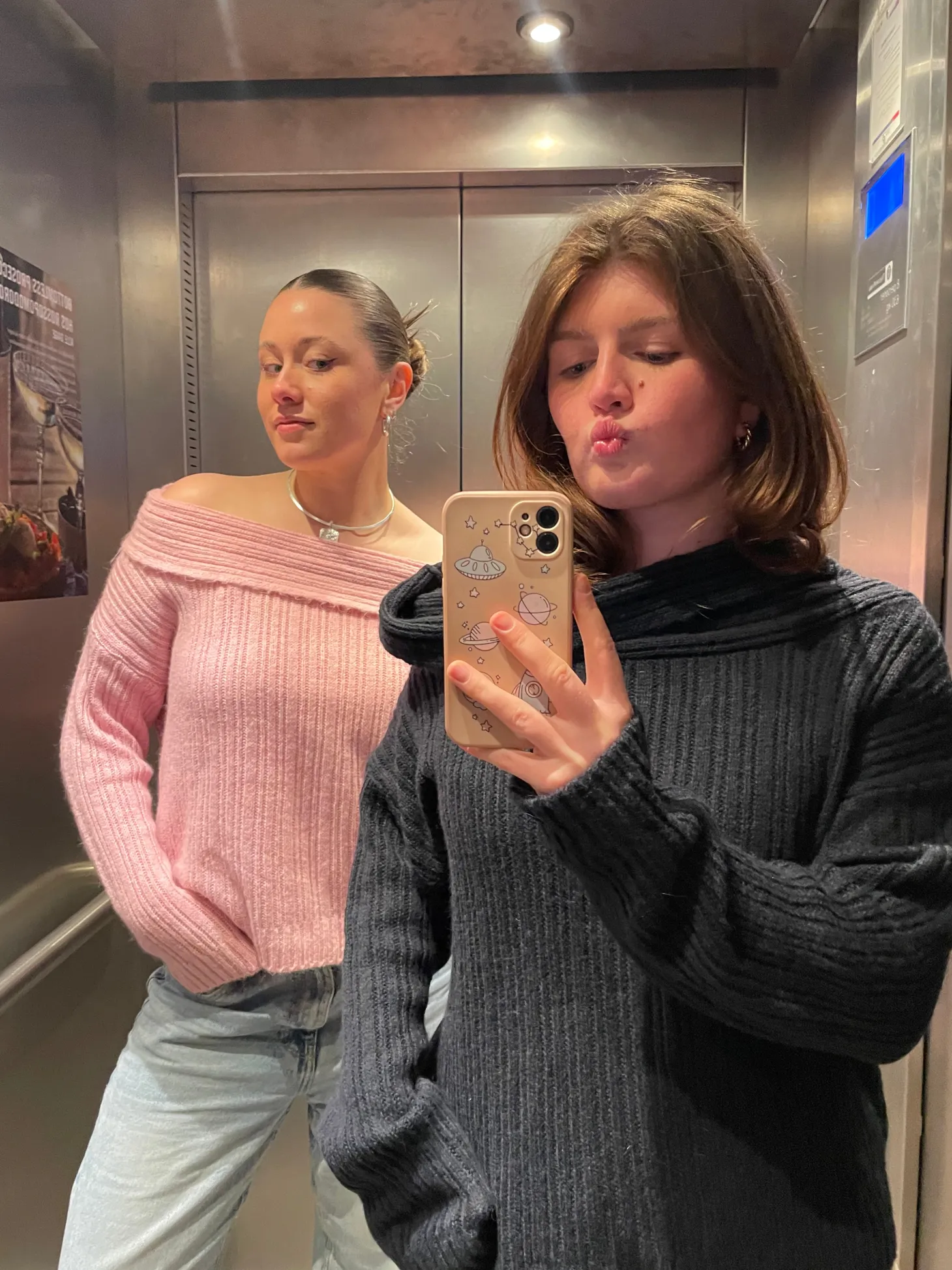 Elinor off shoulder strik - Lyserød