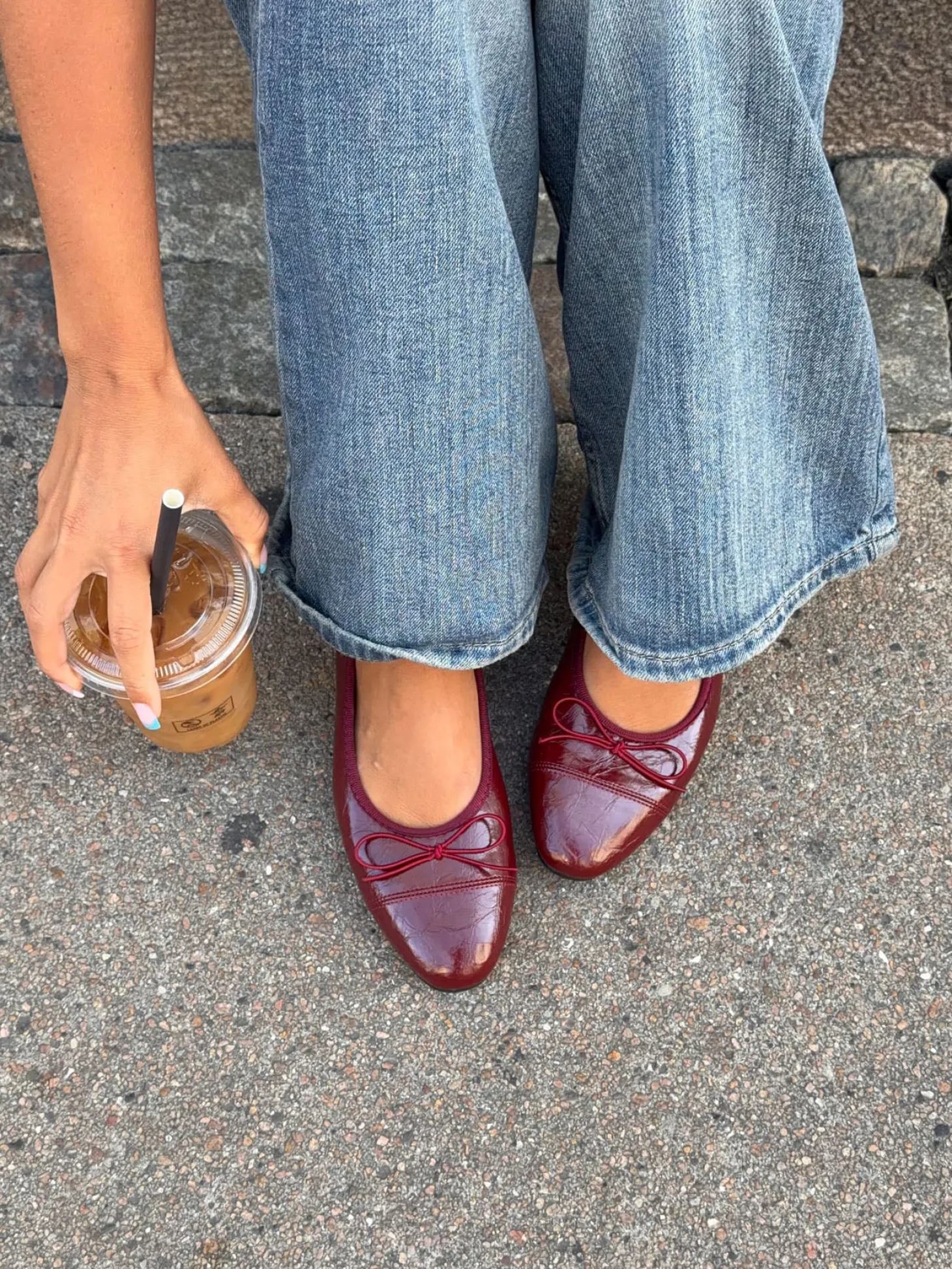 Elira ballerina med sløjfe - Rød