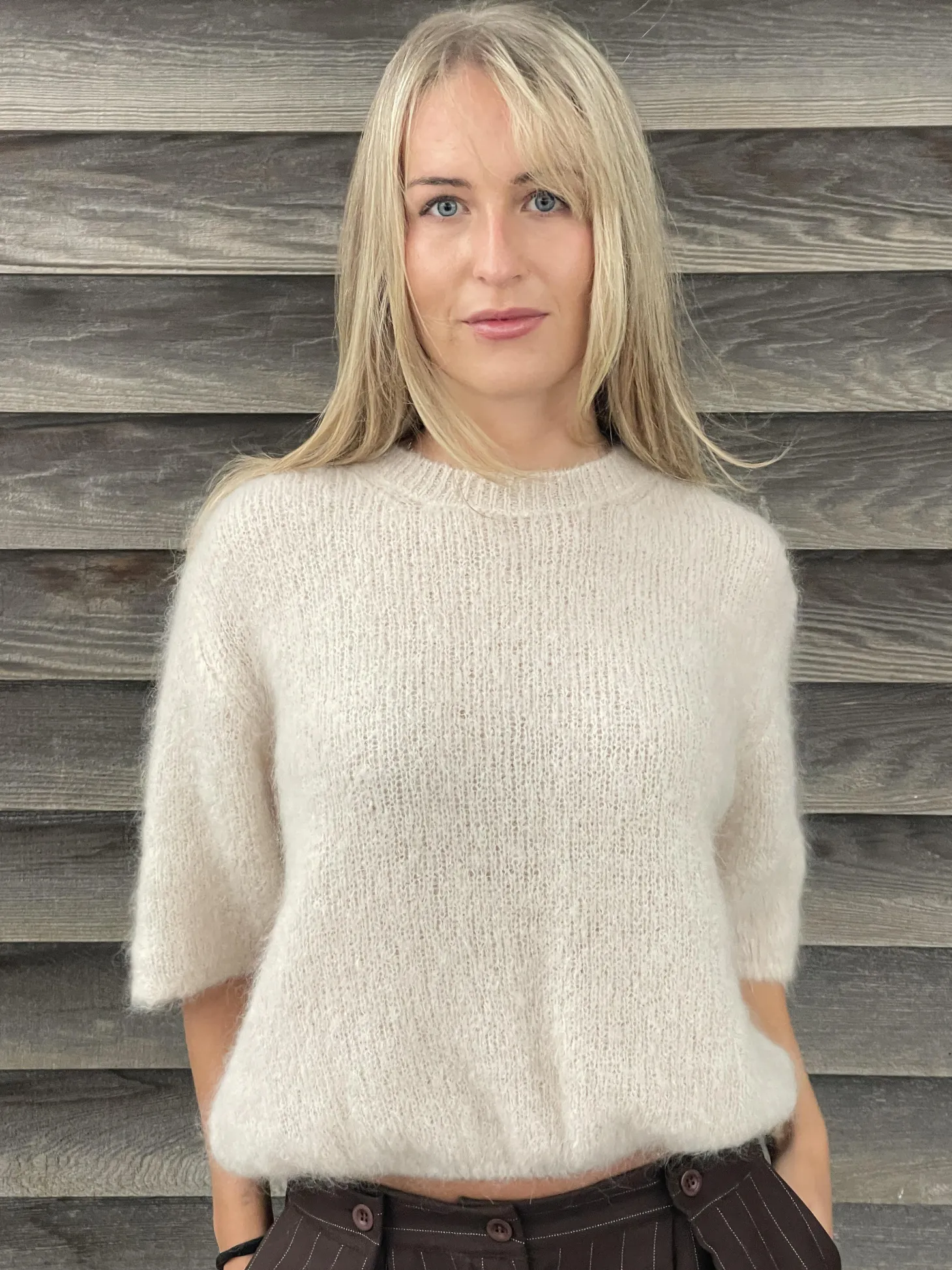 Elise t-shirt strik - Beige