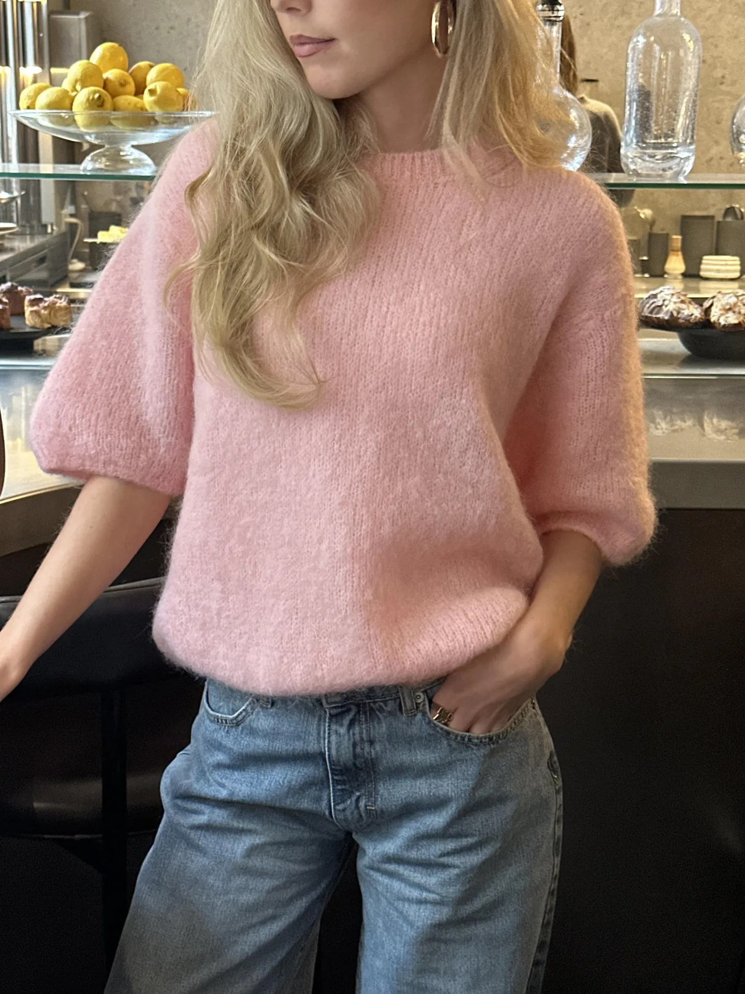 Elise t-shirt strik - Lyserød