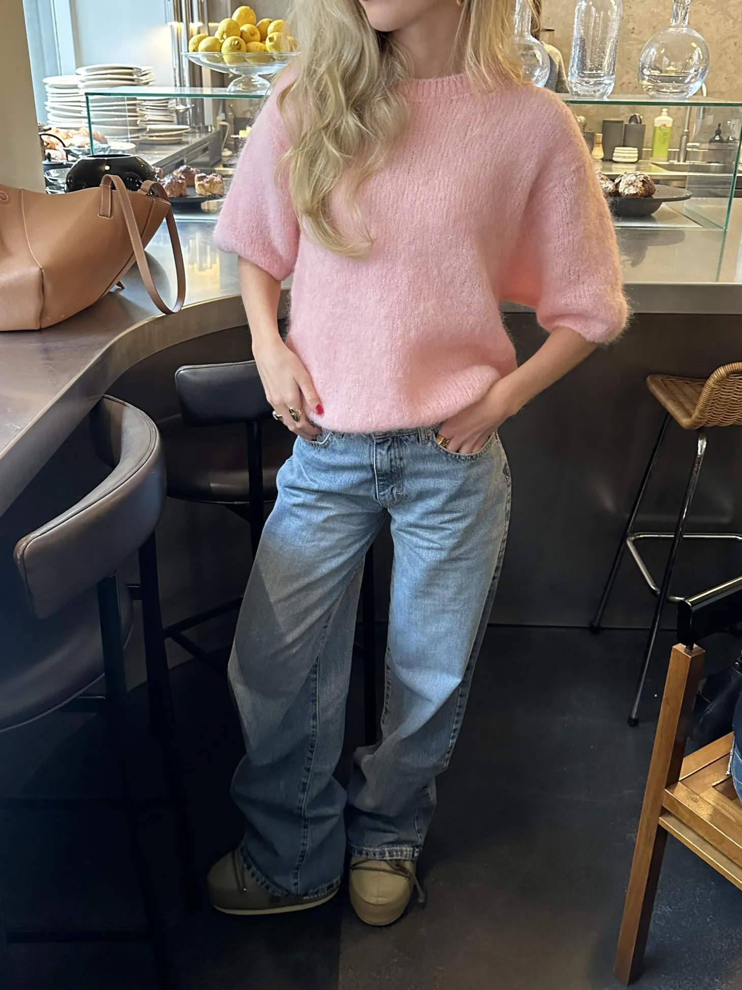 Elise t-shirt strik - Lyserød