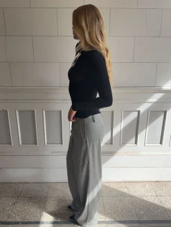 Ellen herringbone bukser - Grå