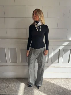 Ellen herringbone bukser - Grå
