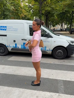 Elle polo minikjole - Lyserød