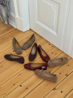 Elowia ballerina med sløjfe - Taupe