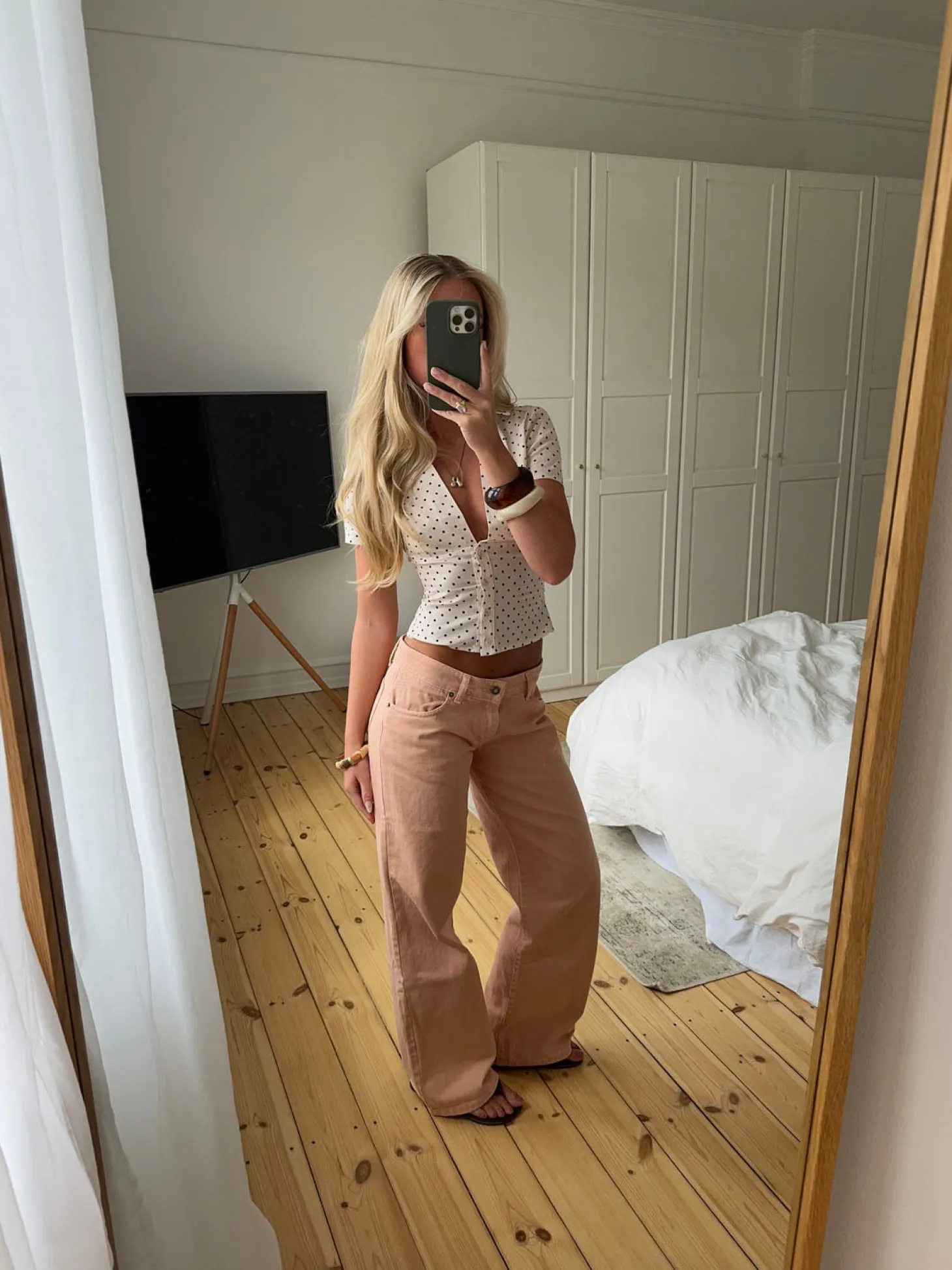 Emmaline lavtaljede jeans - Orange
