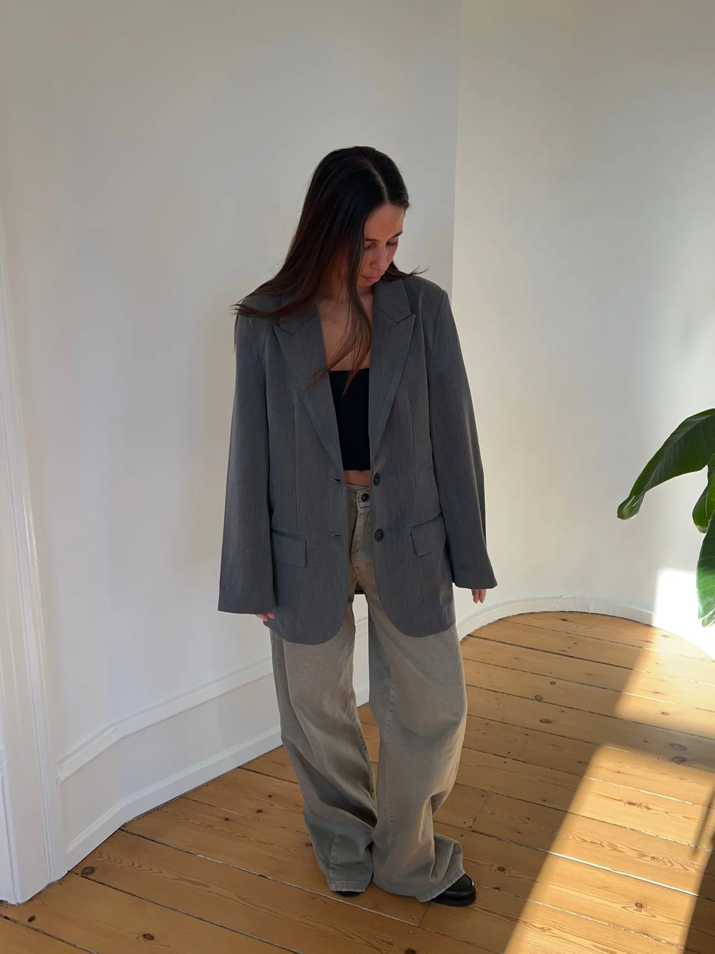 Epsilia oversized blazer - Grå
