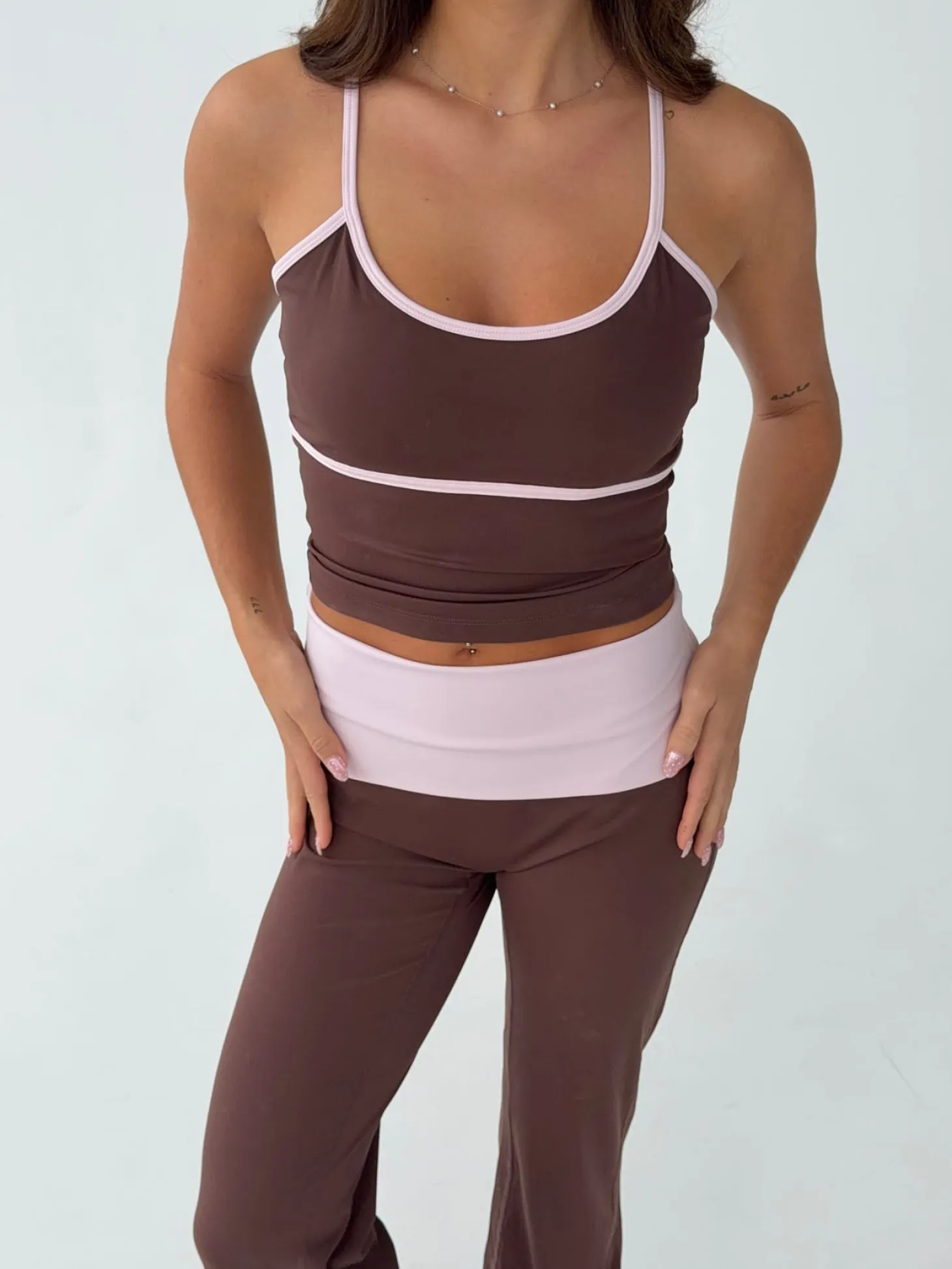 Essential tank top - Espresso/candyfloss