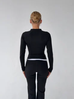 Essential zip up jakke - Jet black