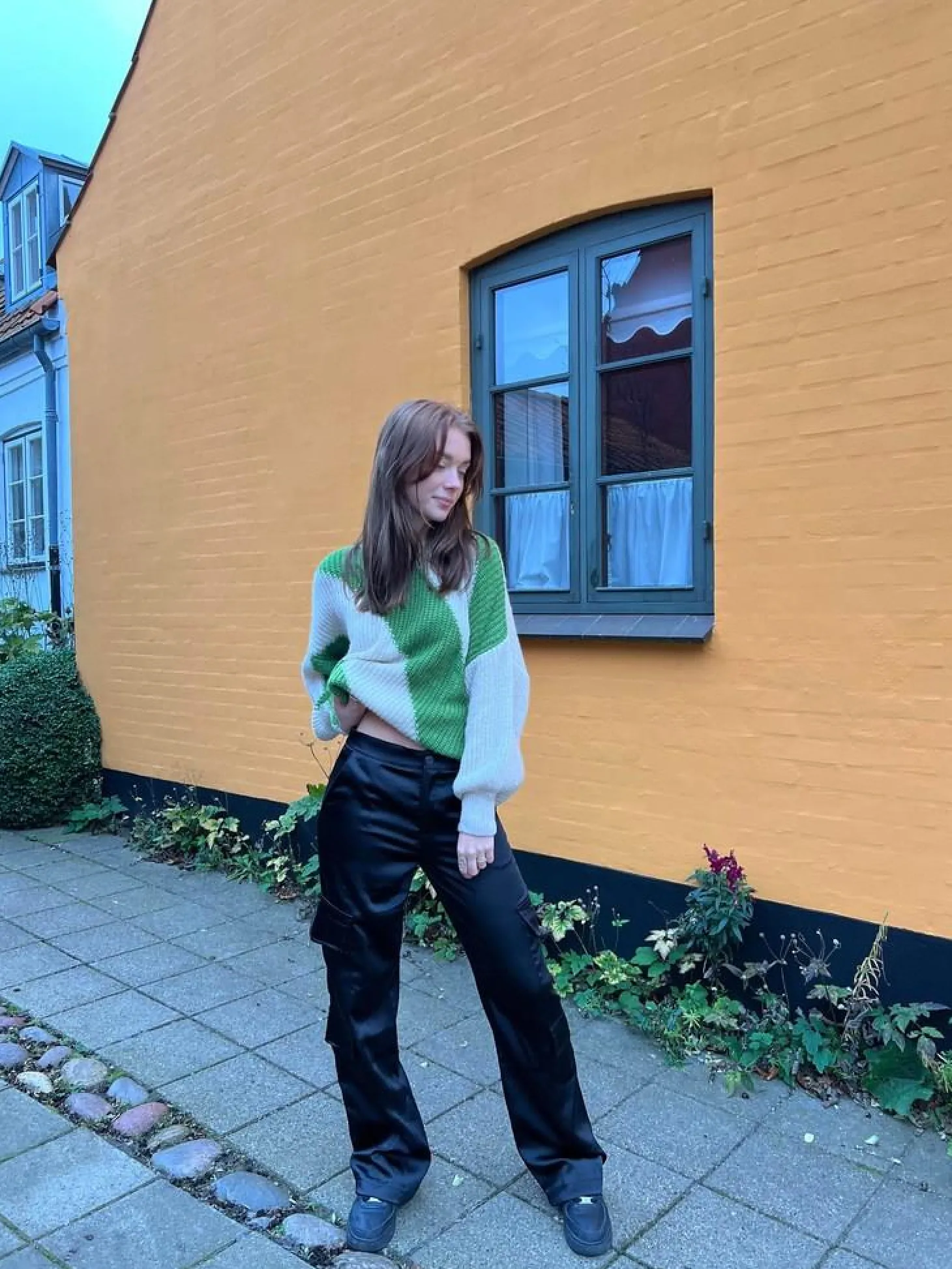 Fauna satin cargobukser - Sort