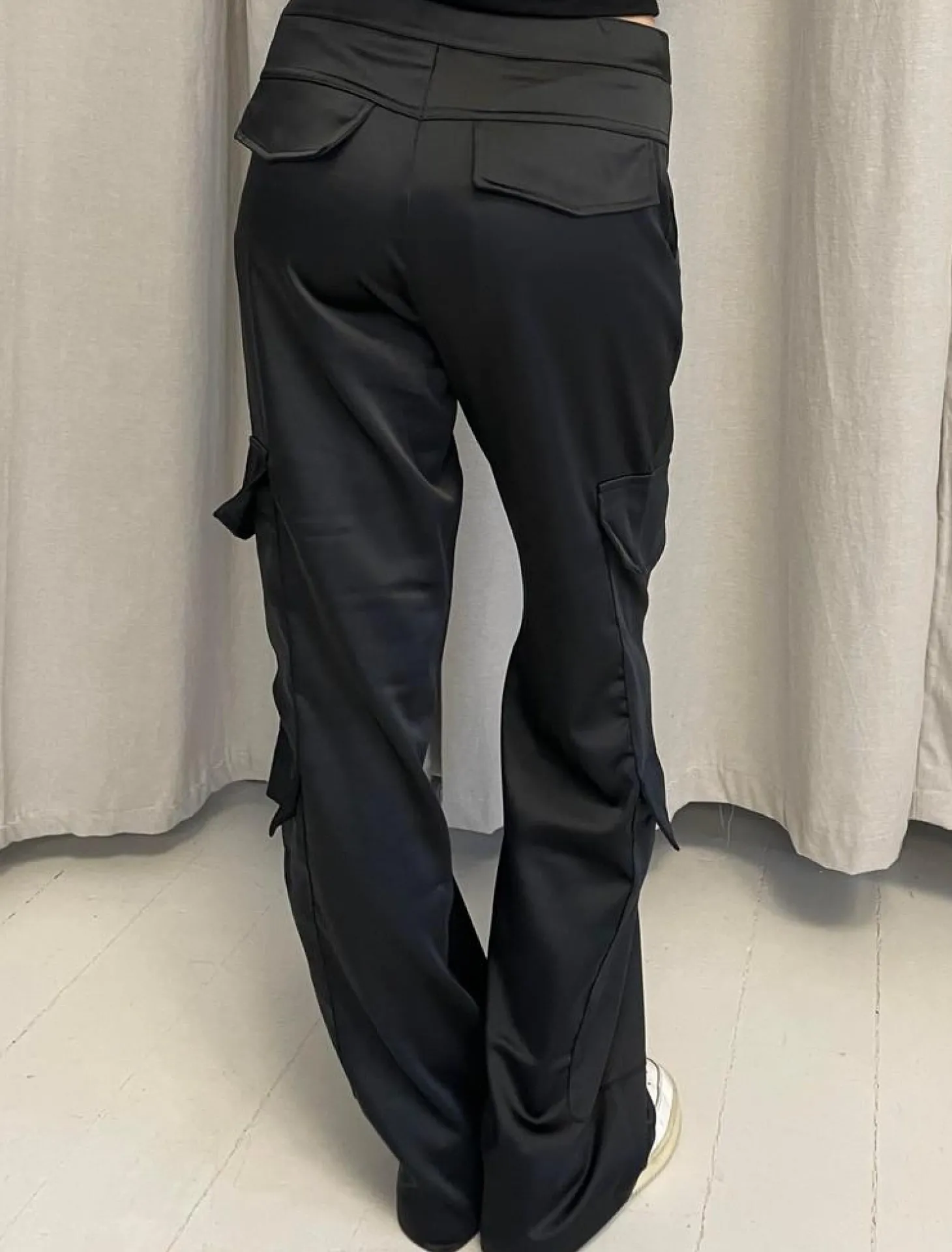 Fauna satin cargobukser - Sort