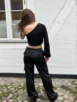 Fauna satin cargobukser - Sort