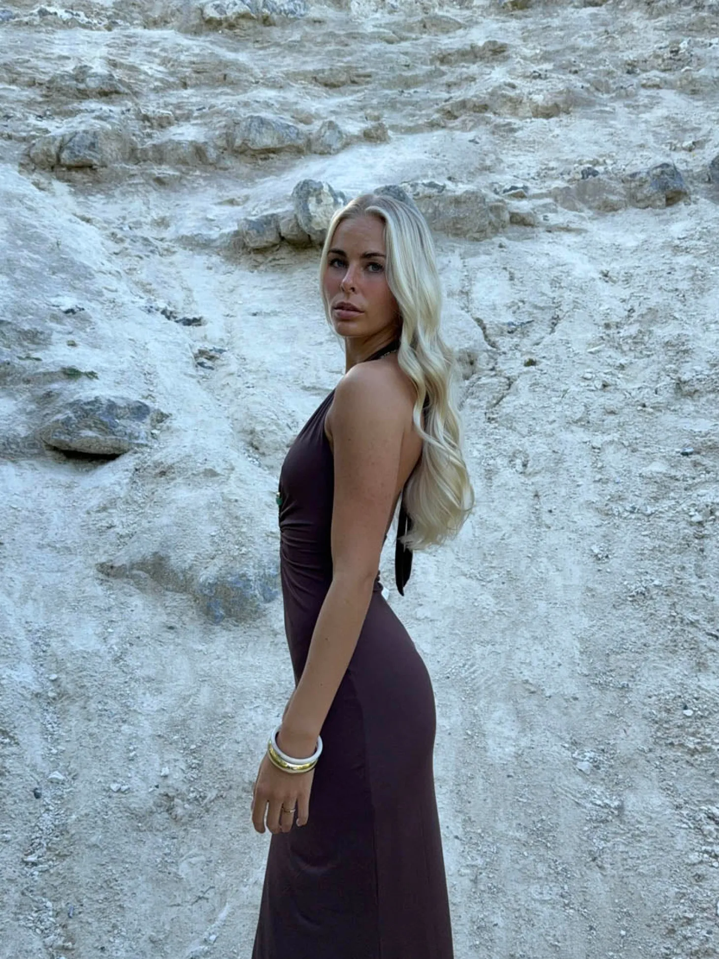 Favo maxikjole - Brun