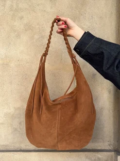 Fiala suede taske - Brun