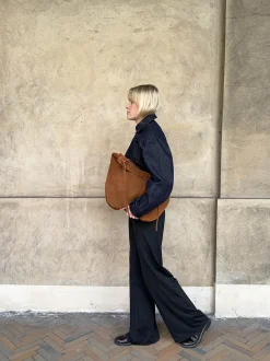 Fiala suede taske - Brun
