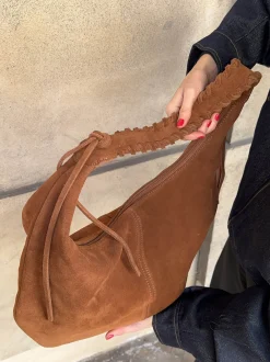 Fiala suede taske - Brun