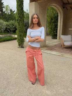 Fillina jeans med detalje - Lyserød